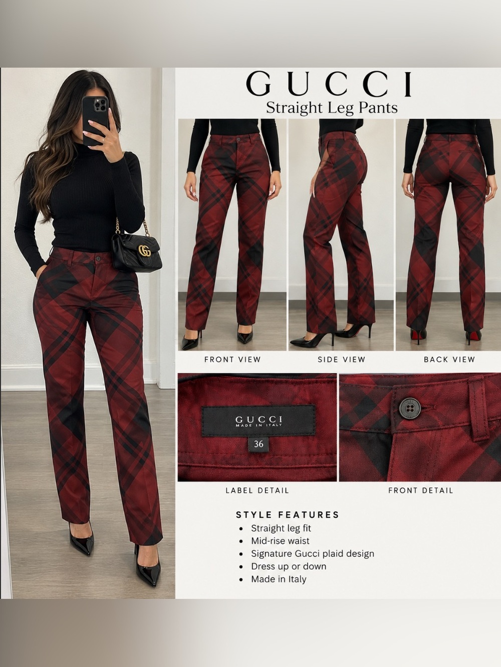Gucci straight leg pants